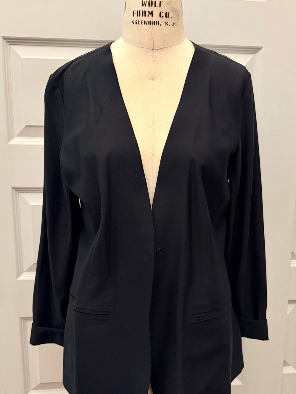 Athleta Avenue Open V-Neck Blazer Jacket Black